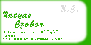 matyas czobor business card